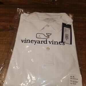 NEW Vineyard Vines On The Go Sankaty Polo Golf Mens Sz XL White